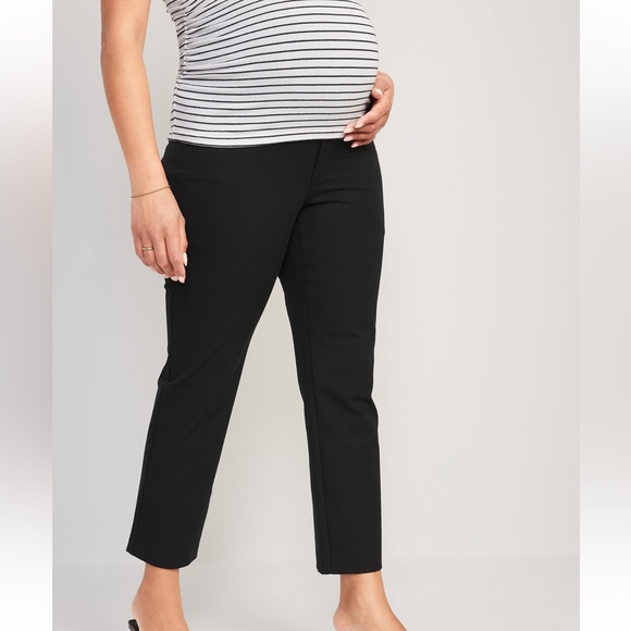 Old Navy Pants - Maternity Old Navy Full Panel Black Ankle Pants